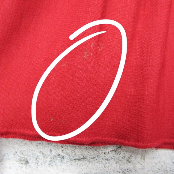INSIGHT Red Embroidered Ruffled Pleated Hem Skirt Knee Length Women’s Size 6 - Picture 8 of 11